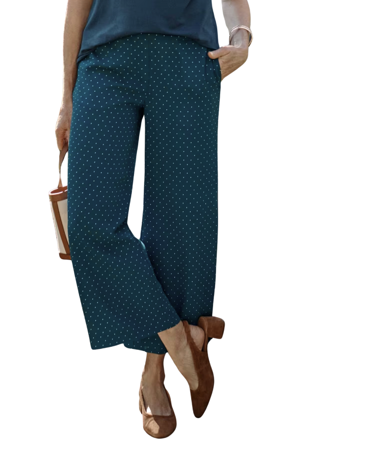 Wearever Easy-Care Woven Wide Leg Crops